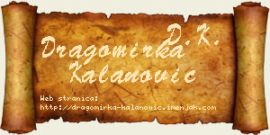 Dragomirka Kalanović vizit kartica